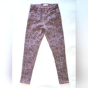 ZARA Girls Five Pockets Pink Leopard Skinny Jeans - Youth 13-14 - EUC